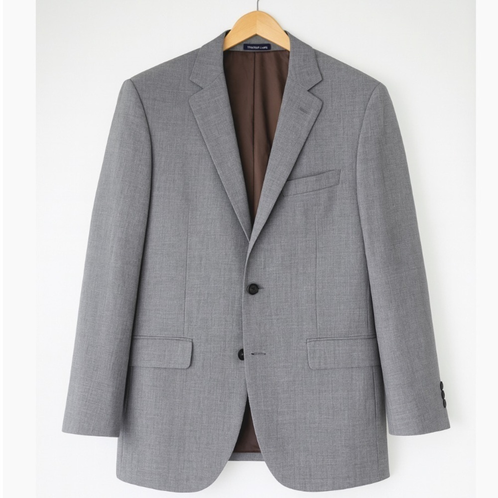 Suitsupply Lazio Men’s Grey Wool Blazer Size 46 Slim Fit